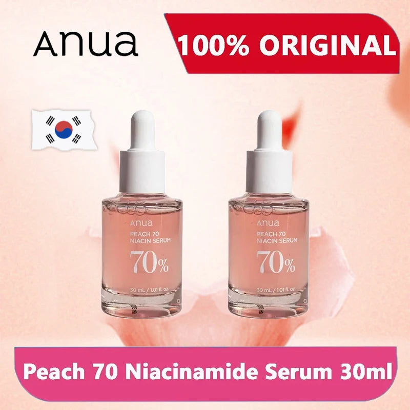 Anua Skin Care Sets Peach 70 Niacinamide Serum 10% Niacinamide + 4% Hyaluronic Acid Serum 30ml Korean Original Skincare Products