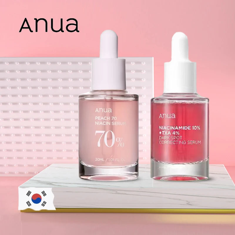 Anua Skin Care Sets Peach 70 Niacinamide Serum 10% Niacinamide + 4% Hyaluronic Acid Serum 30ml Korean Original Skincare Products