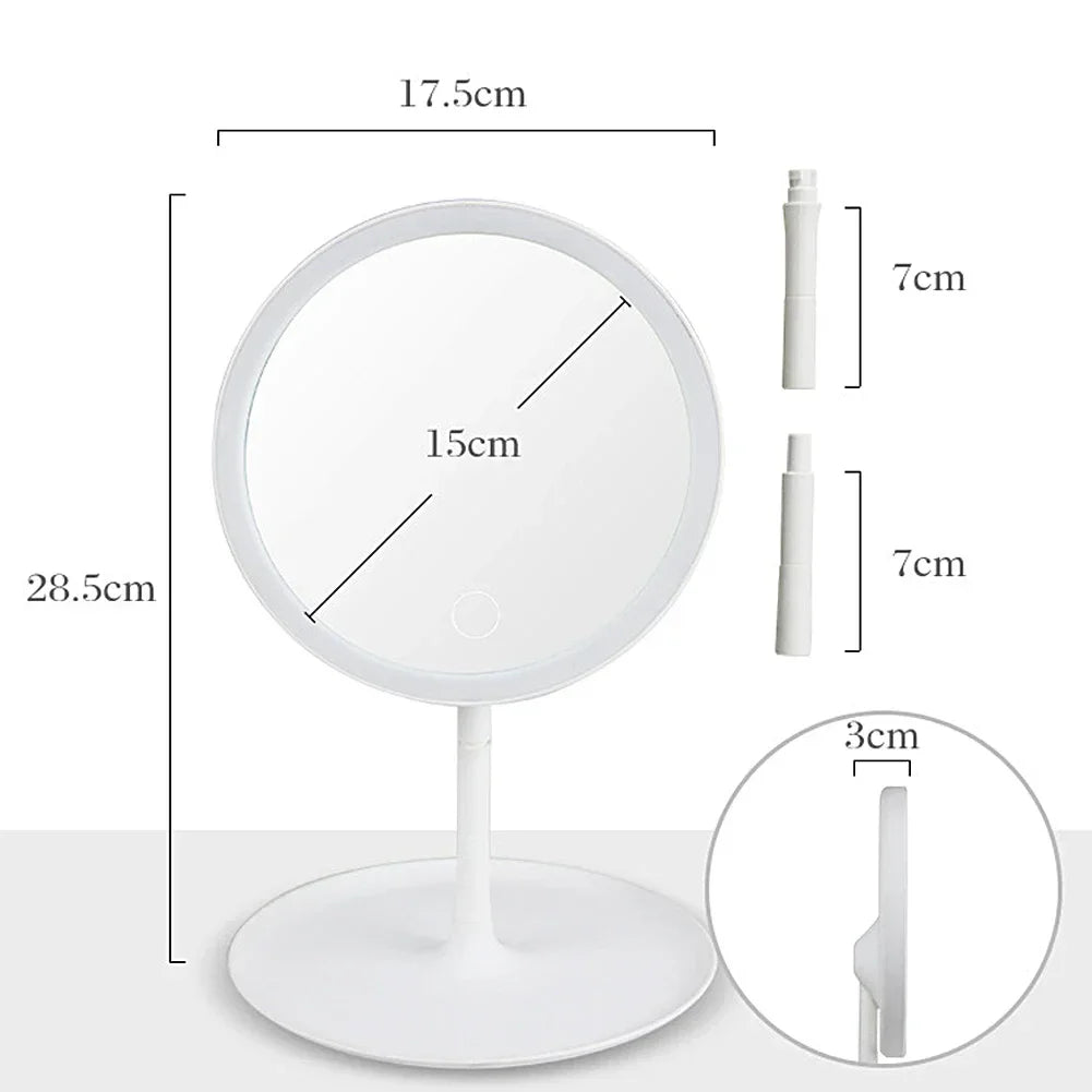 Makeup Mirror With Light  White LED Daylight Vanity Mirror Detachable/Storage Base 3 Modes Mirror With Light Gift USB Cable