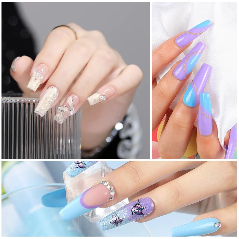 Nail Extension Gel Set UV Varnish Nail Art Manicure Kit Full Manicure Set Slip Solution Nail Art Quick Extension Gel Tool Set