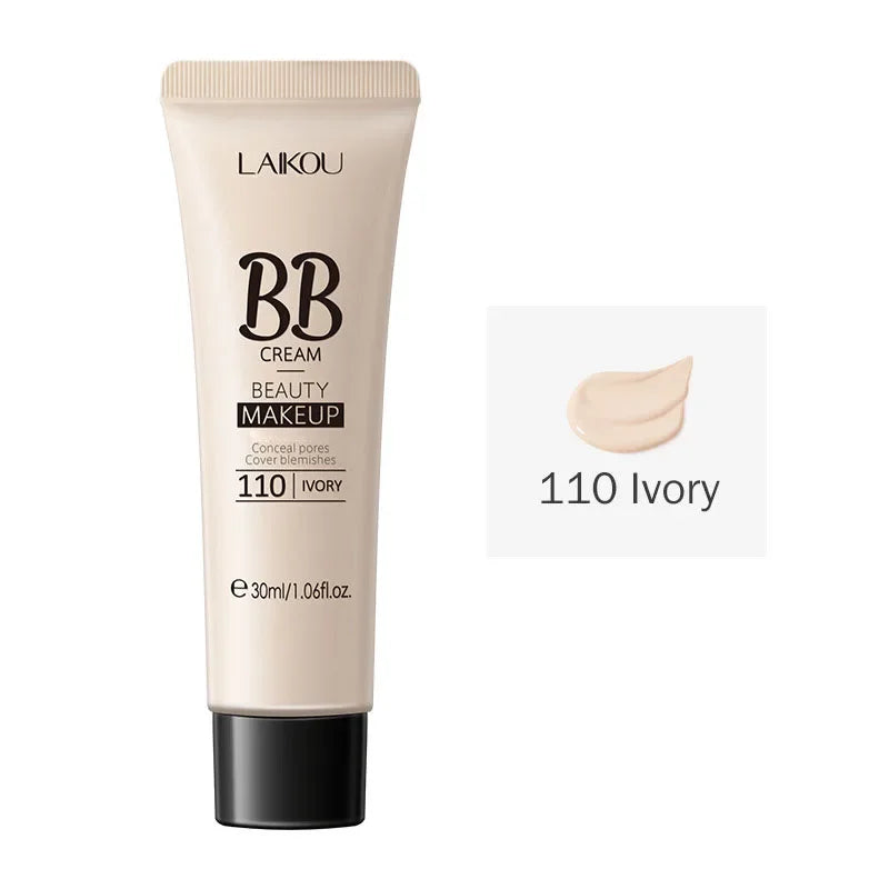 LAIKOU BB Cream 18 Hour Longlasting Liquid Foundation Waterproof Anti-acne Marks Flawless Natural Face Base Makeup Moisturize