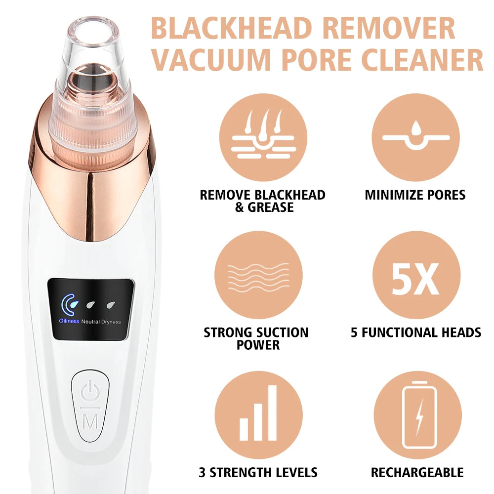 Electric Blackhead Remover Vacuum Suction Pore Cleaner Acne Pimple Black Head Dots Extractor Facial Cleaning Skin Care Korean