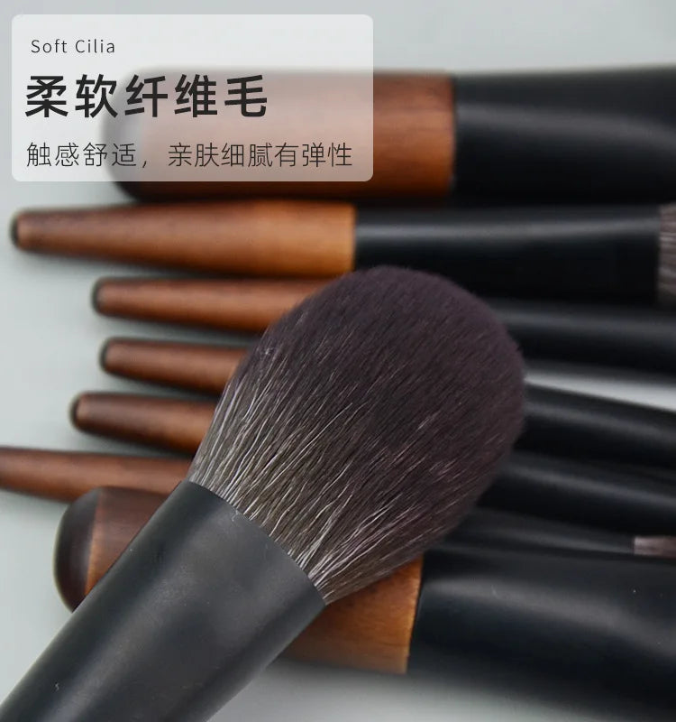 Portable 12 Piece Mini Wool Cosmetic Brush Set Short Shot Eye Shadow Brush Concealer Travel Package pinceaux de