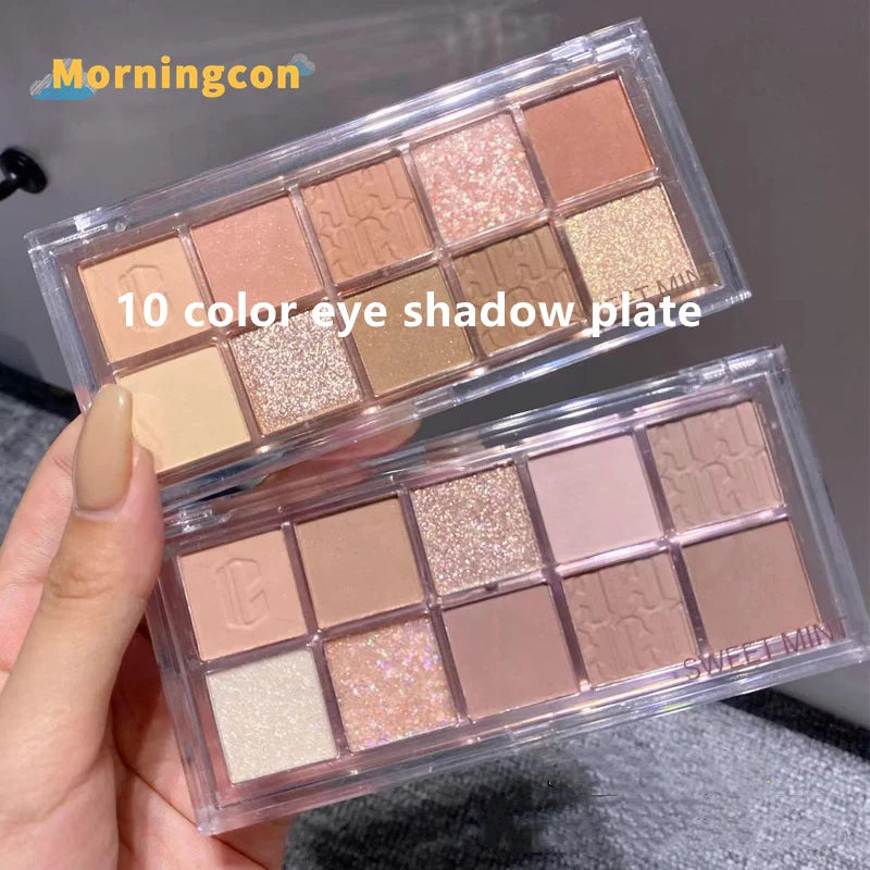 10-color Eye Shadow Palette Iris Purple Glitter Pearly Eyeshadow Palette Fashion Korean Shiny Eye Shadow Charming Eye Makeup