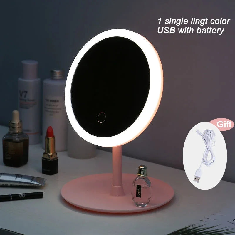 Makeup Mirror With Light  White LED Daylight Vanity Mirror Detachable/Storage Base 3 Modes Mirror With Light Gift USB Cable