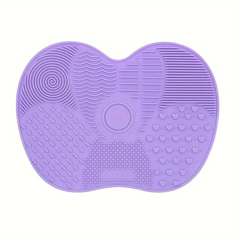 1Pc Silicone Apple-Shaped Makeup Brush Cleaner Pad With Suction Cup For Effective Cosmetic Tool Cleaning