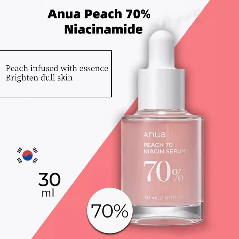 Anua Skin Care Sets Peach 70 Niacinamide Serum 10% Niacinamide + 4% Hyaluronic Acid Serum 30ml Korean Original Skincare Products