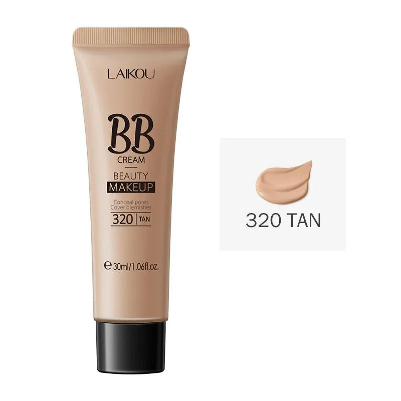 LAIKOU BB Cream 18 Hour Longlasting Liquid Foundation Waterproof Anti-acne Marks Flawless Natural Face Base Makeup Moisturize